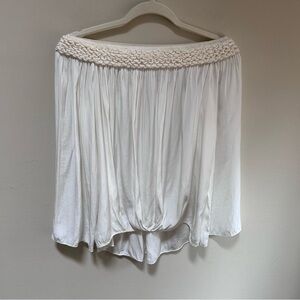 Lola & Sophie ~ Romantic Ivory Off the Shoulder Silky Top in size Medium